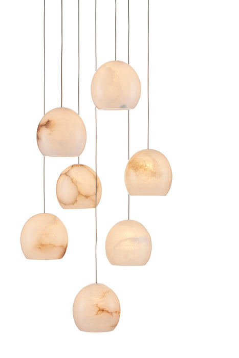 Currey and Company 9000-0897 Seven Light Pendant, White