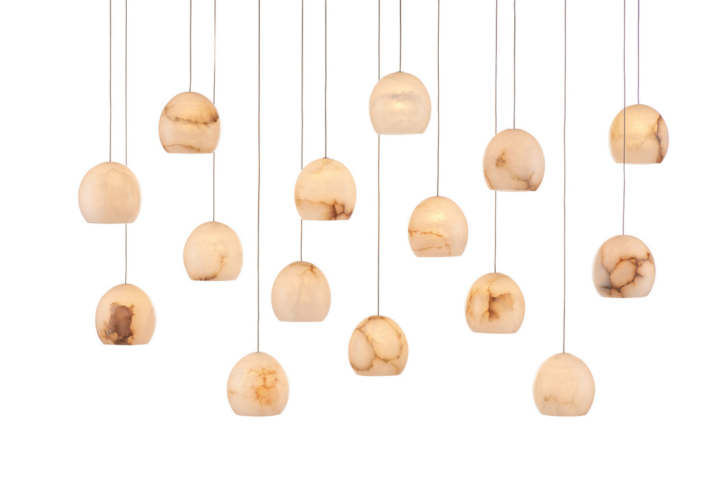 Currey and Company 9000-0899 15 Light Pendant, White