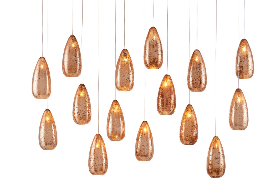 Currey and Company 9000-0906 15 Light Pendant, Copper