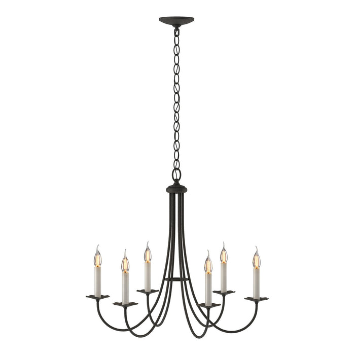 Hubbardton Forge 101160-SKT-20 Six Light Chandelier, Natural Iron