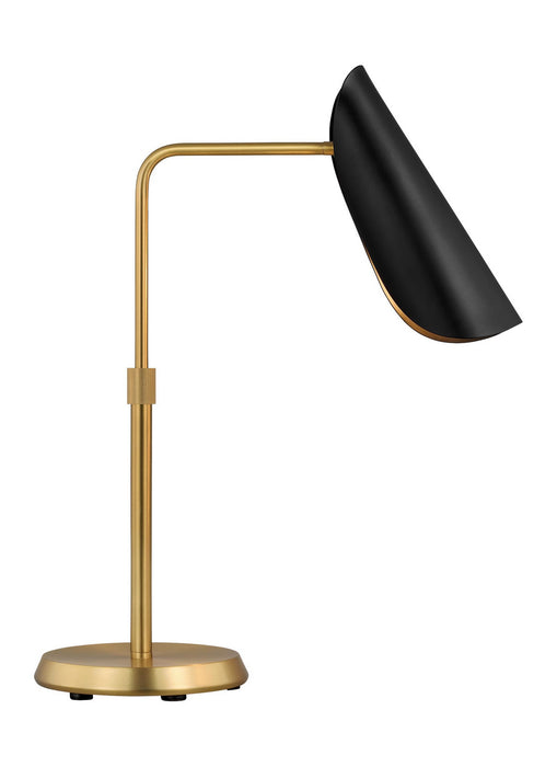 Visual Comfort Studio AET1011BBSMBK1 One Light Table Lamp, Midnight Black and Burnished Brass