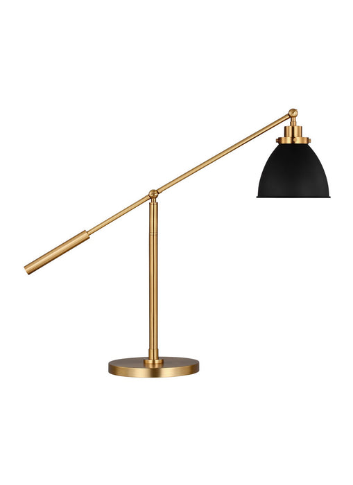 Visual Comfort Studio CT1101MBKBBS1 One Light Desk Lamp, Midnight Black and Burnished Brass