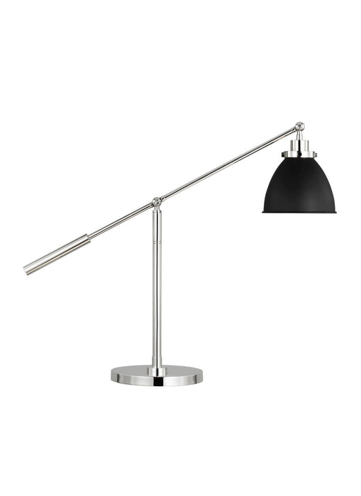 Visual Comfort Studio CT1101MBKPN1 One Light Desk Lamp, Midnight Black and Polished Nickel