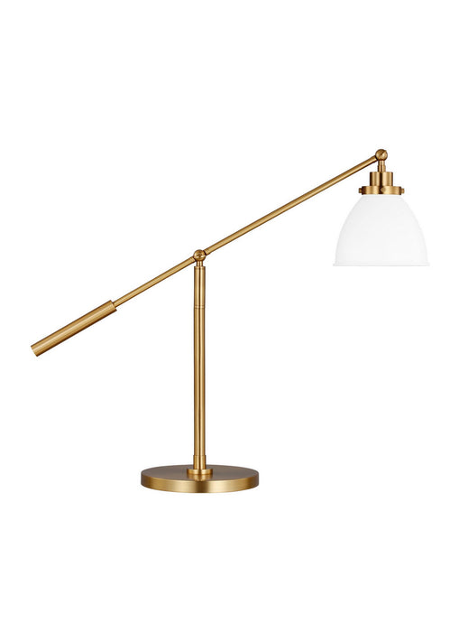 Visual Comfort Studio CT1101MWTBBS1 One Light Desk Lamp, Matte White and Burnished Brass
