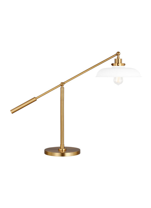 Visual Comfort Studio CT1111MWTBBS1 One Light Desk Lamp, Matte White and Burnished Brass