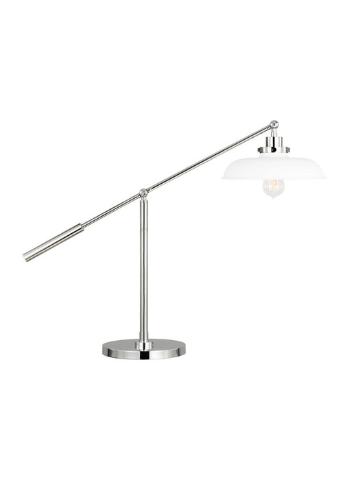 Visual Comfort Studio CT1111MWTPN1 One Light Desk Lamp, Matte White and Polished Nickel