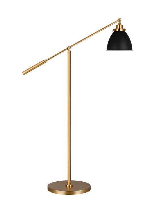 Visual Comfort Studio CT1131MBKBBS1 One Light Floor Lamp, Midnight Black and Burnished Brass