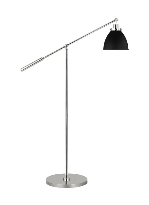 Visual Comfort Studio CT1131MBKPN1 One Light Floor Lamp, Midnight Black and Polished Nickel