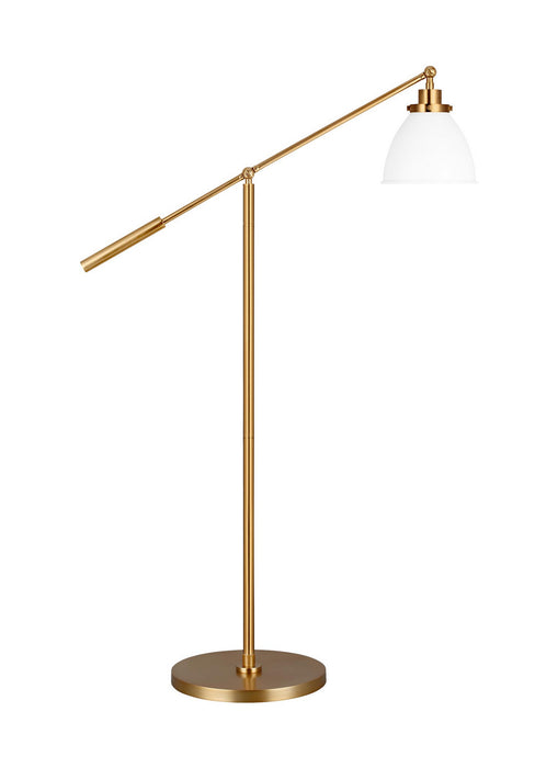 Visual Comfort Studio CT1131MWTBBS1 One Light Floor Lamp, Matte White and Burnished Brass