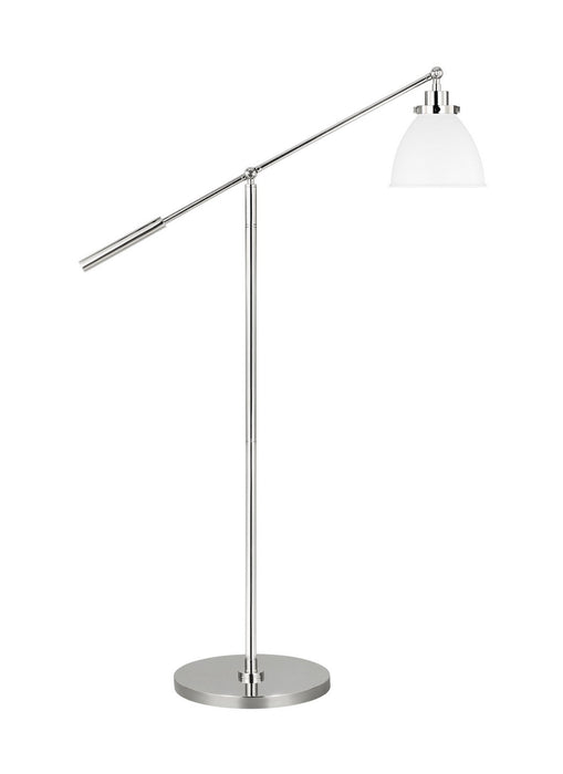 Visual Comfort Studio CT1131MWTPN1 One Light Floor Lamp, Matte White and Polished Nickel