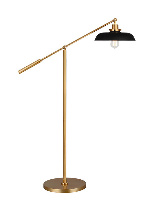 Visual Comfort Studio CT1141MBKBBS1 One Light Floor Lamp, Midnight Black and Burnished Brass