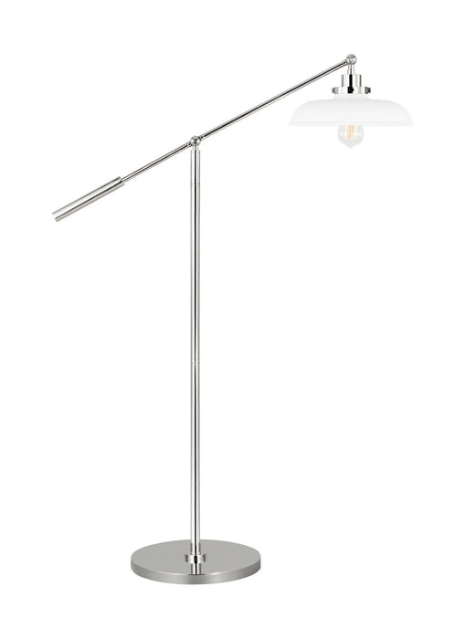 Visual Comfort Studio CT1141MWTPN1 One Light Floor Lamp, Matte White and Polished Nickel