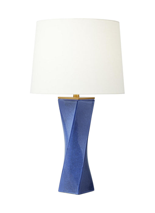 Visual Comfort Studio CT1211FRB1 One Light Table Lamp, Frosted Blue