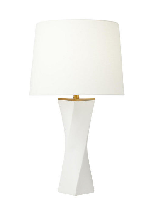 Visual Comfort Studio CT1211WL1 One Light Table Lamp, White Leather