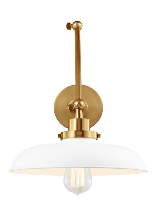 Visual Comfort Studio CW1171MWTBBS One Light Wall Sconce, Matte White and Burnished Brass