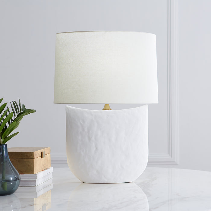 Visual Comfort Studio HT1031MWC1 One Light Table Lamp, Matte White Ceramic