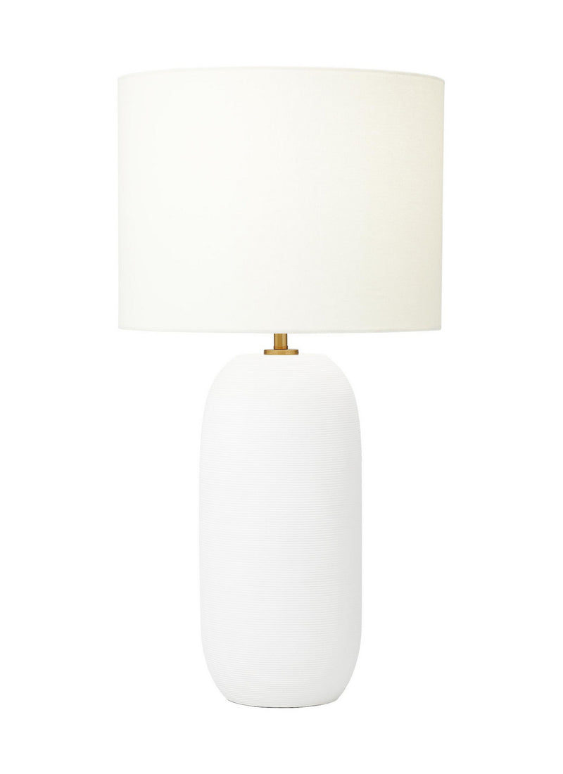 Visual Comfort Studio HT1061MWC1 One Light Table Lamp, Matte White Ceramic
