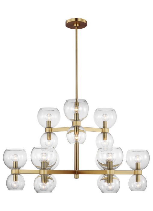 Visual Comfort Studio KSC10018BBSCG 18 Light Chandelier, Burnished Brass with Clear Glass