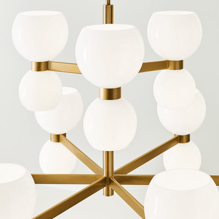 Visual Comfort Studio KSC10018BBSMG 18 Light Chandelier, Burnished Brass with Milk White Glass