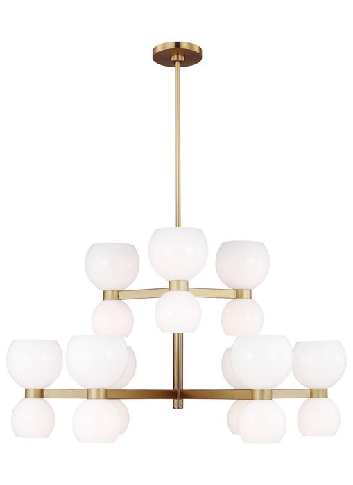 Visual Comfort Studio KSC10018BBSMG 18 Light Chandelier, Burnished Brass with Milk White Glass