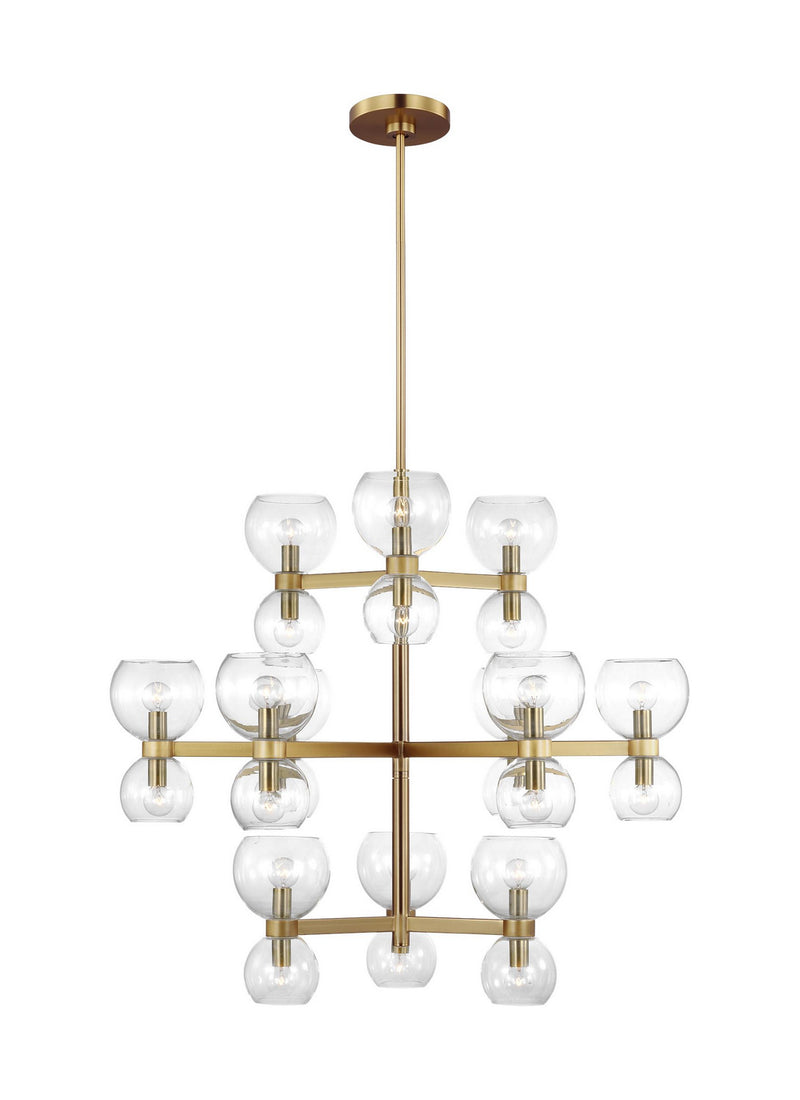 Visual Comfort Studio KSC10124BBSCG 24 Light Chandelier, Burnished Brass with Clear Glass