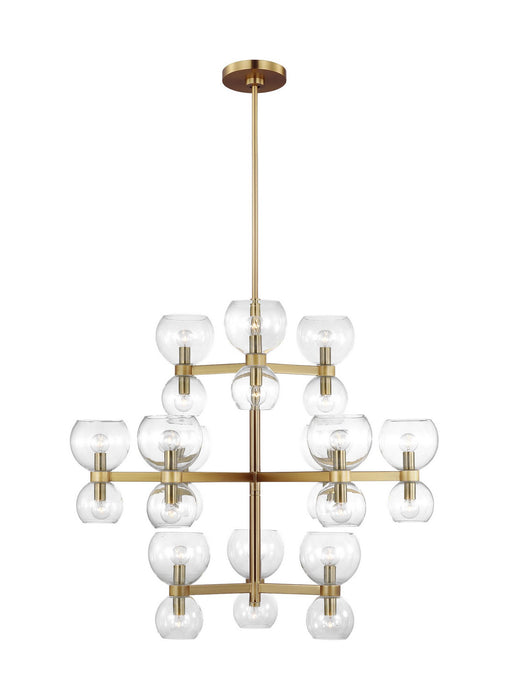 Visual Comfort Studio KSC10124BBSCG 24 Light Chandelier, Burnished Brass with Clear Glass