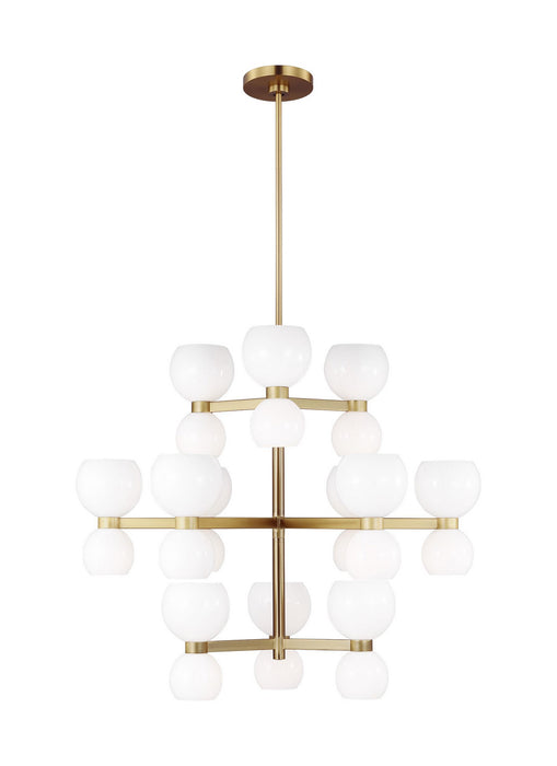 Visual Comfort Studio KSC10124BBSMG 24 Light Chandelier, Burnished Brass with Milk White Glass