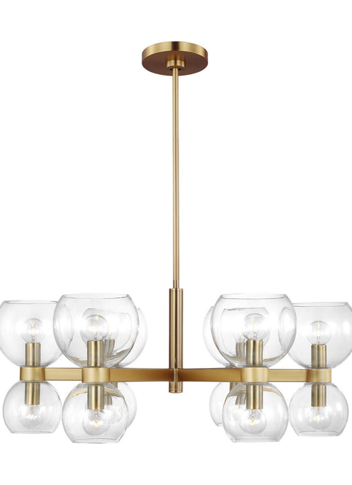 Visual Comfort Studio KSC10212BBSCG Six Light Chandelier, Burnished Brass with Clear Glass