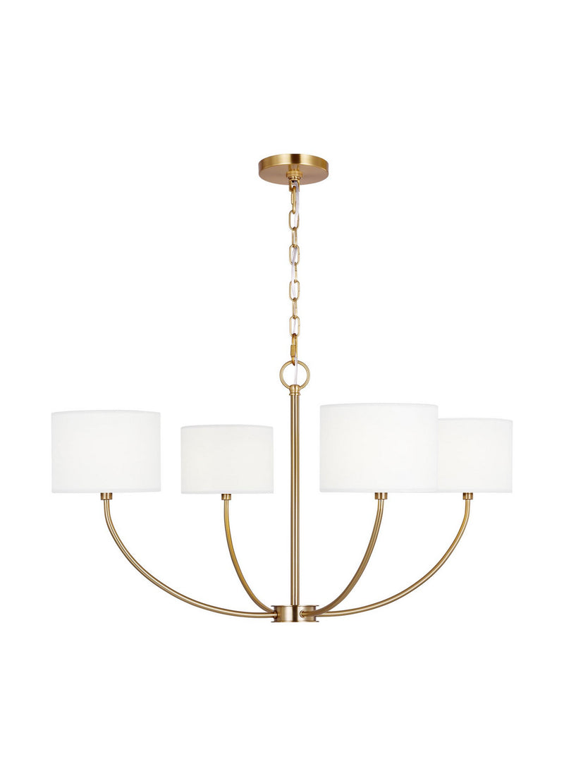 Visual Comfort Studio KSC1034BBS Four Light Chandelier, Burnished Brass