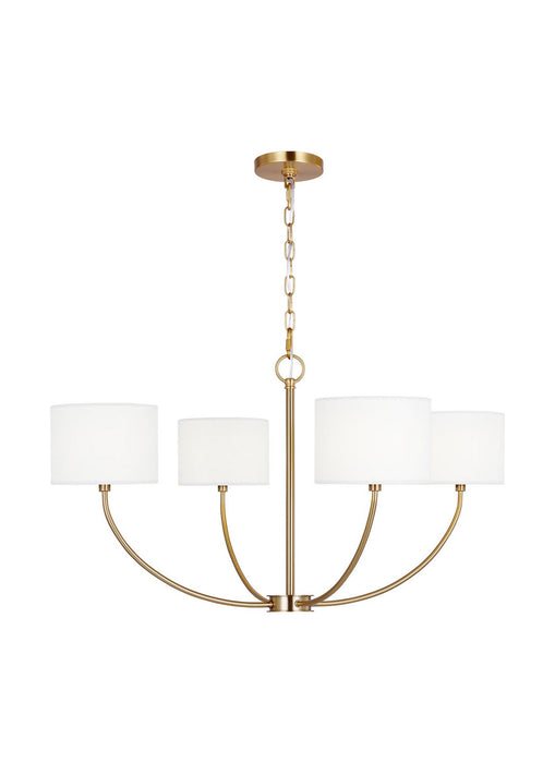 Visual Comfort Studio KSC1034BBS Four Light Chandelier, Burnished Brass