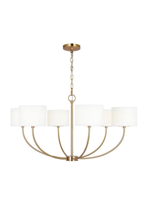 Visual Comfort Studio KSC1046BBS Six Light Chandelier, Burnished Brass