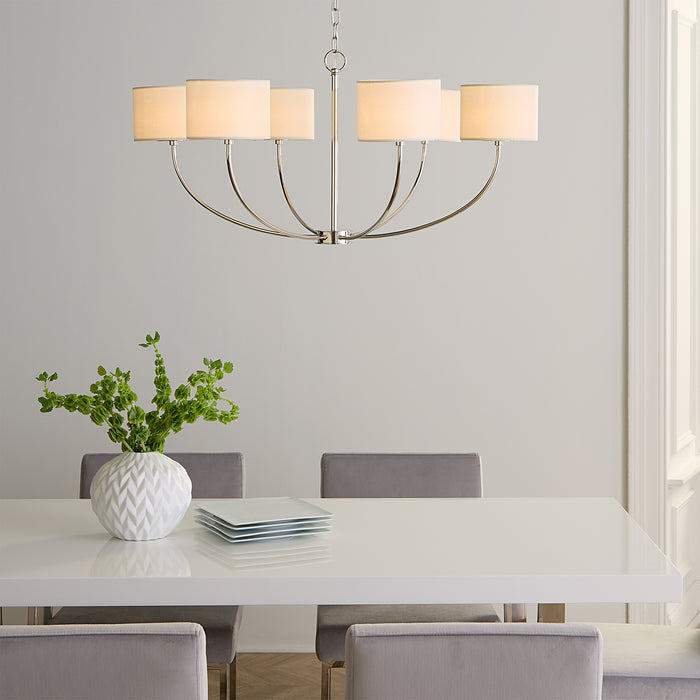 Visual Comfort Studio KSC1046PN Six Light Chandelier, Polished Nickel