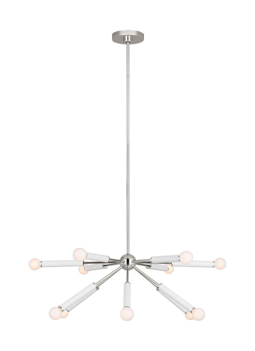 Visual Comfort Studio KSC10612PNGW 12 Light Chandelier, Polished Nickel
