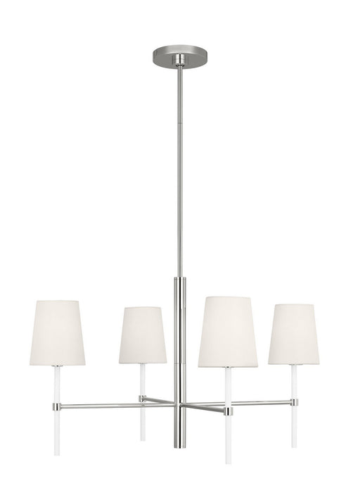 Visual Comfort Studio KSC1074PNGW Four Light Chandelier, Polished Nickel