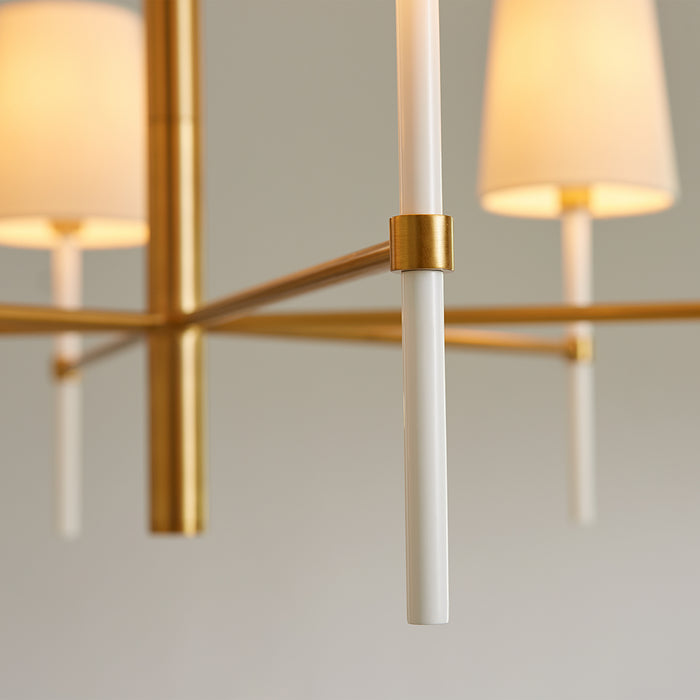 Visual Comfort Studio KSC1086BBSGW Six Light Chandelier, Burnished Brass