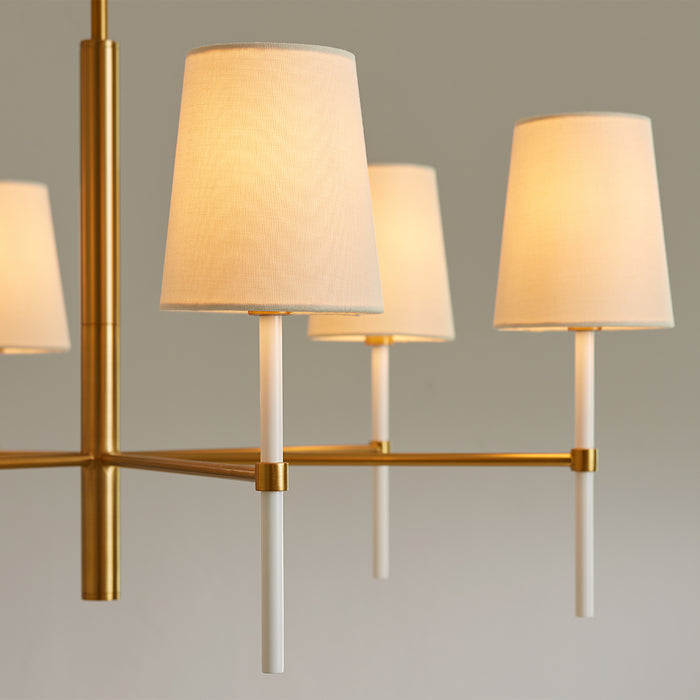 Visual Comfort Studio KSC1086BBSGW Six Light Chandelier, Burnished Brass