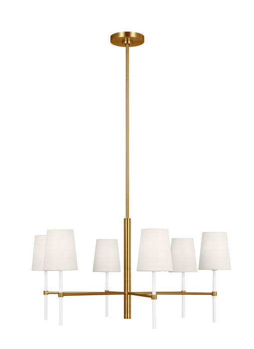 Visual Comfort Studio KSC1086BBSGW Six Light Chandelier, Burnished Brass