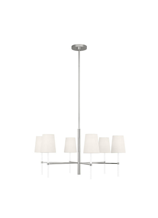 Visual Comfort Studio KSC1086PNGW Six Light Chandelier, Polished Nickel