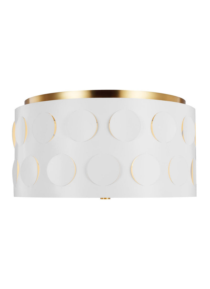 Visual Comfort Studio KSF1013BBS Three Light Flush Mount, Burnished Brass