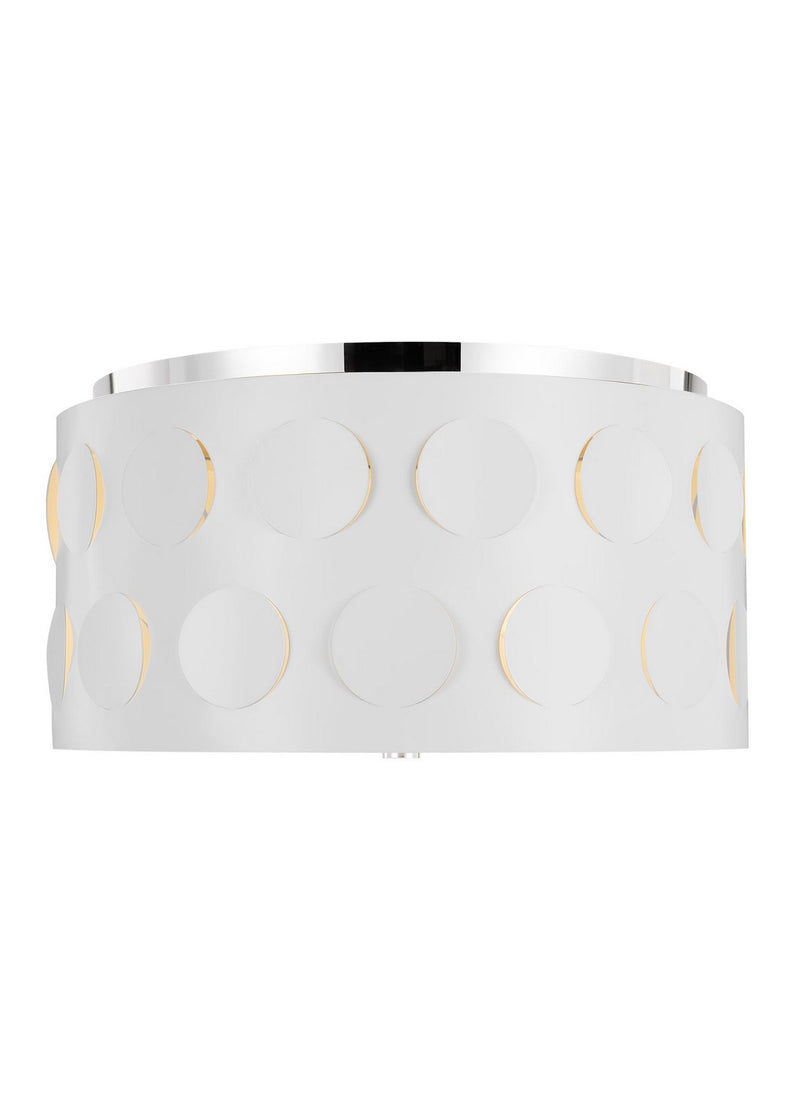 Visual Comfort Studio KSF1013PN Three Light Flush Mount, Polished Nickel