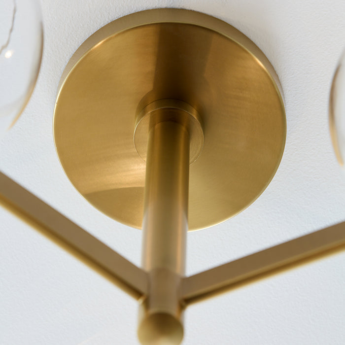 Visual Comfort Studio KSF1036BBSCG Six Light Semi Flush Mount, Burnished Brass with Clear Glass