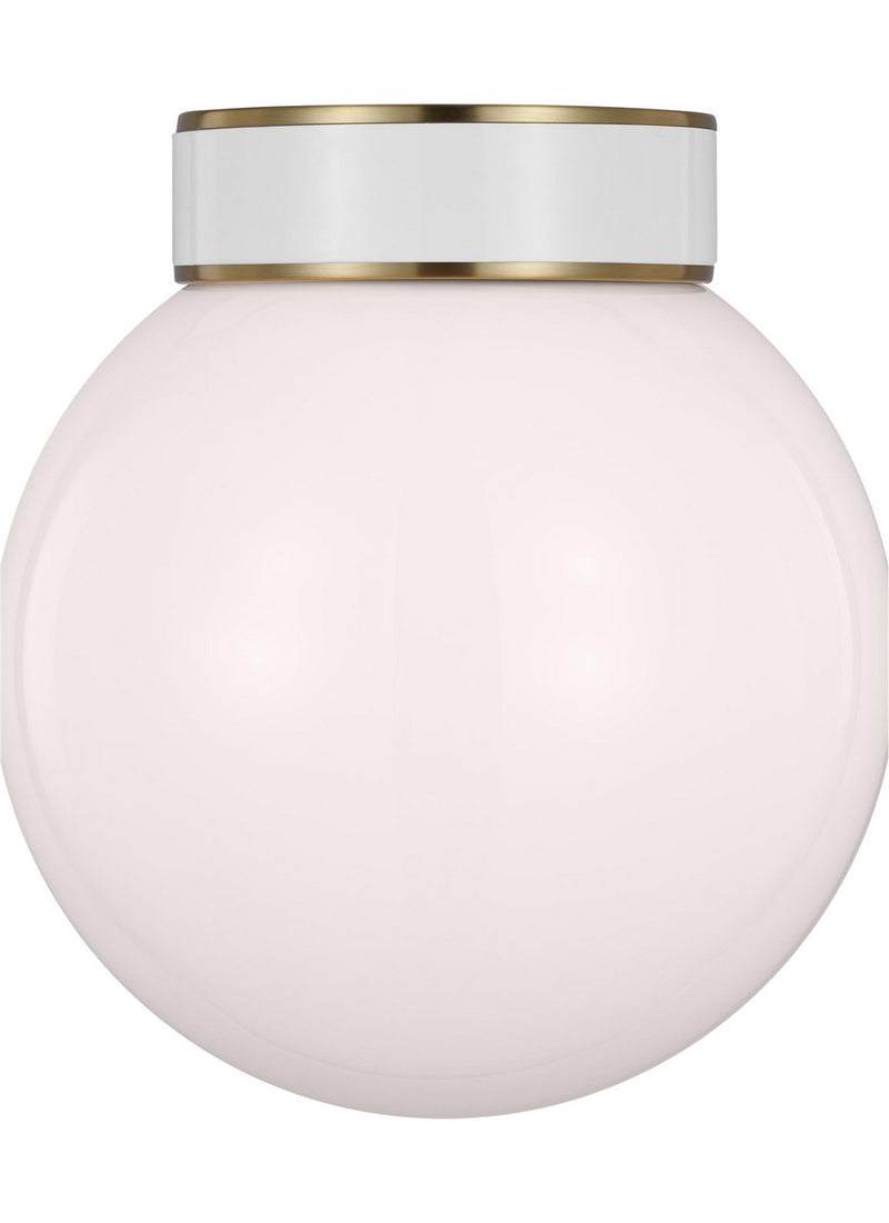Visual Comfort Studio KSF1051BBSGW One Light Flush Mount, Burnished Brass