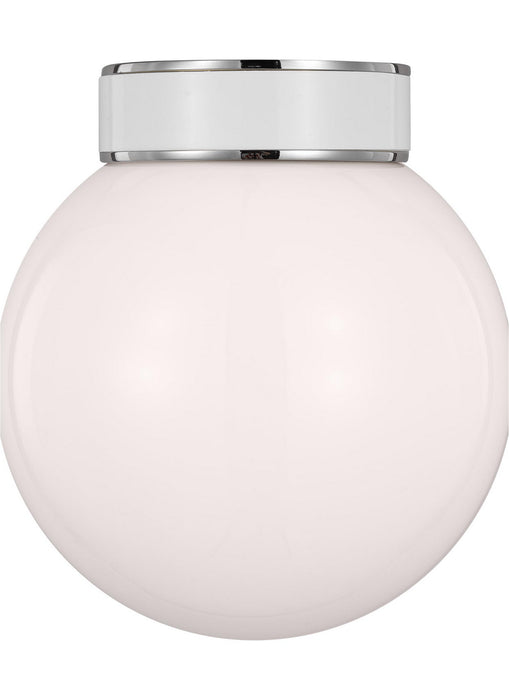 Visual Comfort Studio KSF1051PNGW One Light Flush Mount, Polished Nickel