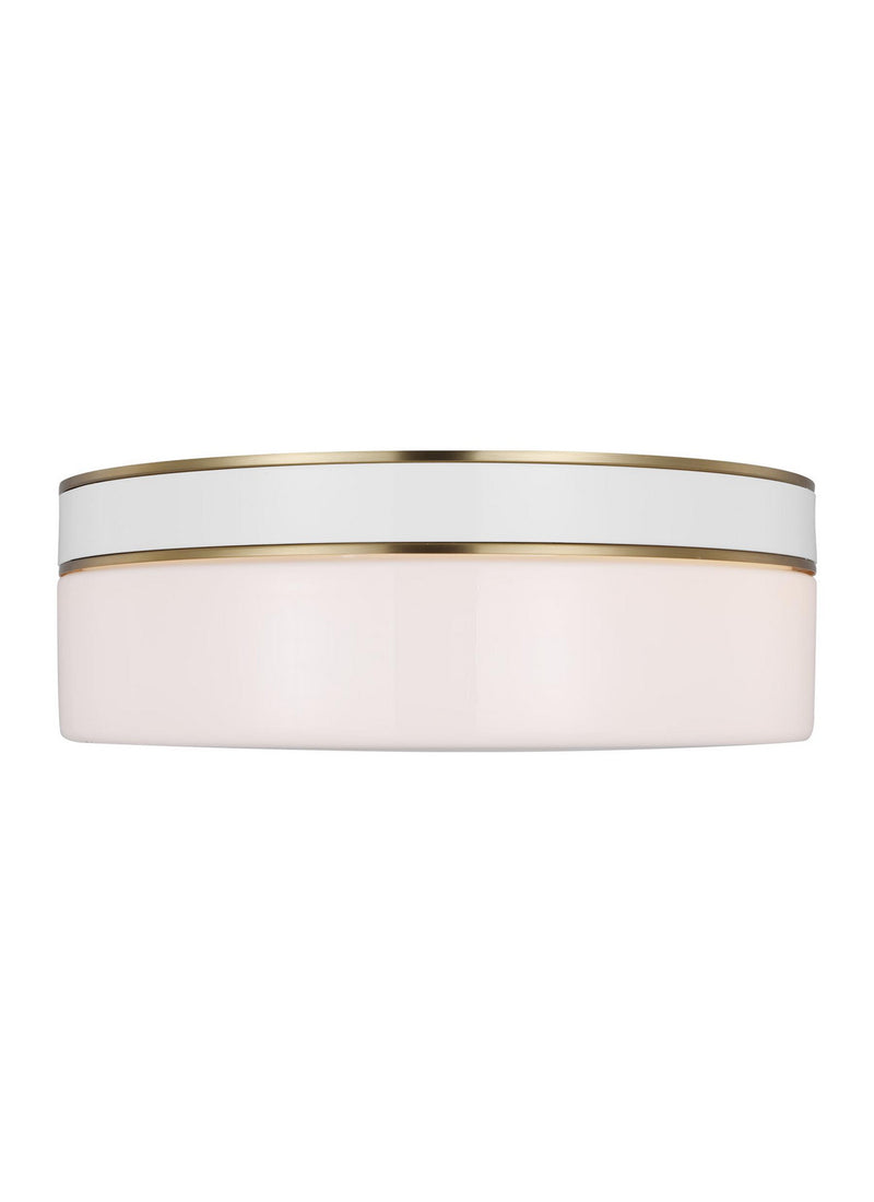 Visual Comfort Studio KSF1072BBSGW Two Light Flush Mount, Burnished Brass