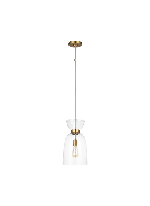 Visual Comfort Studio KSP1031BBSCG One Light Pendant, Burnished Brass with Clear Glass