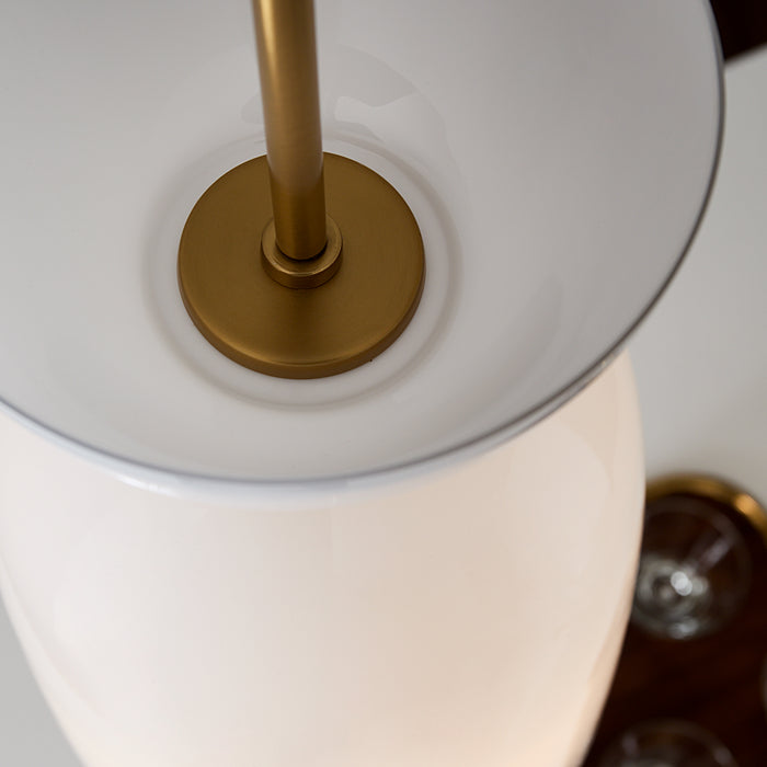 Visual Comfort Studio KSP1031BBSMG One Light Pendant, Burnished Brass with Milk White Glass
