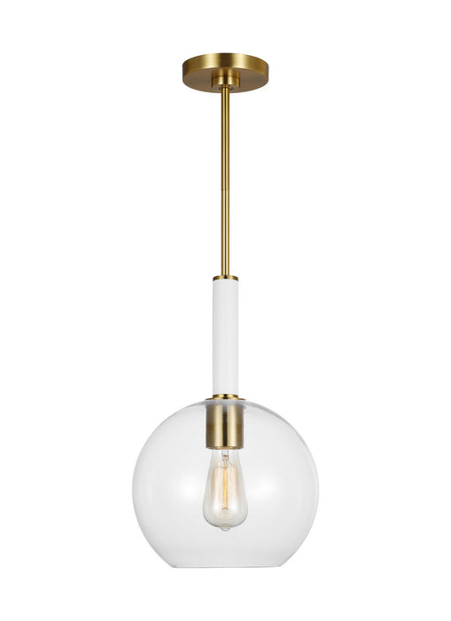 Visual Comfort Studio KSP1061BBSGW One Light Pendant, Burnished Brass