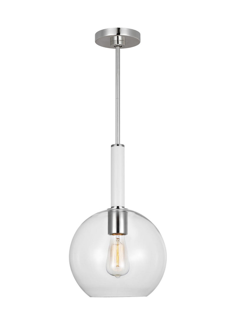 Visual Comfort Studio KSP1061PNGW One Light Pendant, Polished Nickel