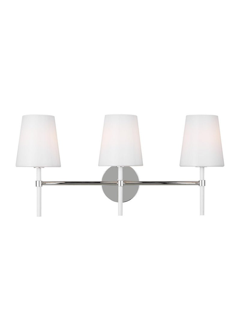 Visual Comfort Studio KSV1013PNGW Three Light Vanity, Polished Nickel