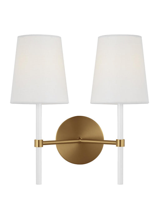 Visual Comfort Studio KSW1102BBSGW Two Light Wall Sconce, Burnished Brass